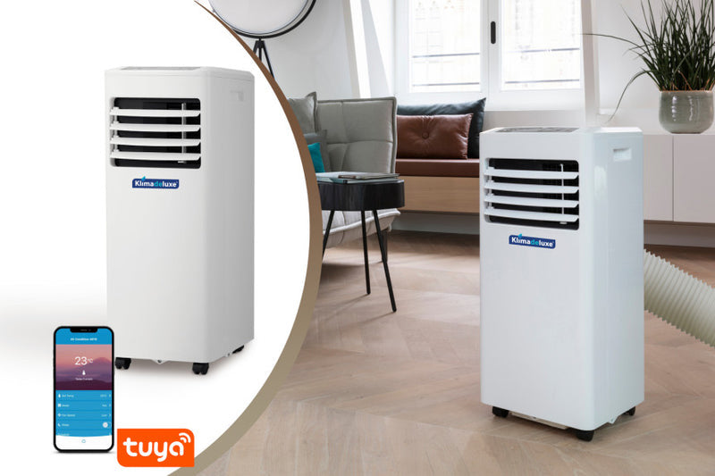 Klimadeluxe  - Krachtige Mobiele airco - 7000 btu - Smart airconditioning met WiFi en app - incl. raamafdichtingset